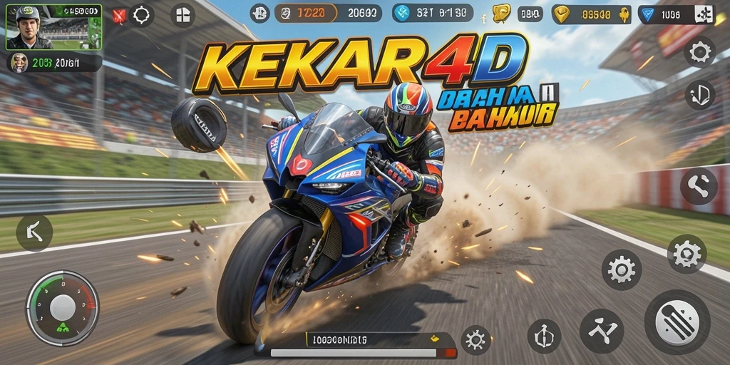 Gameplay menegangkan di lintasan balap motor KEKAR4D.