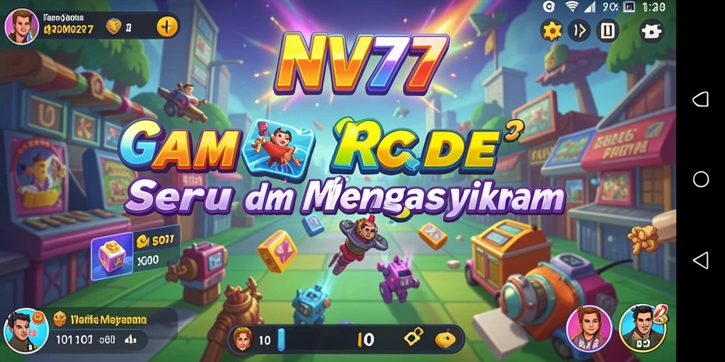 Tangkapan layar NV77 menampilkan gameplay Arcade yang seru.