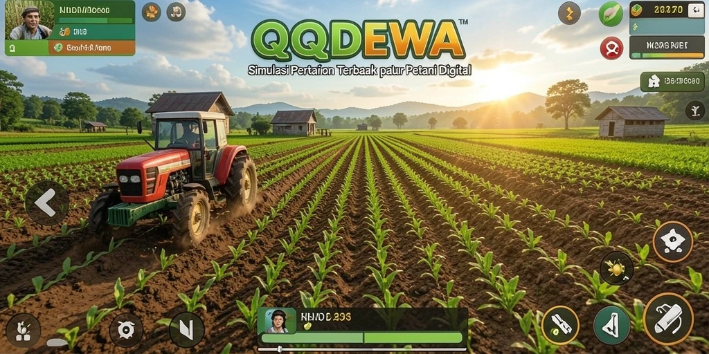 Tangkapan layar menunjukkan gameplay seru dalam QQDEWA dengan ladang yang subur.