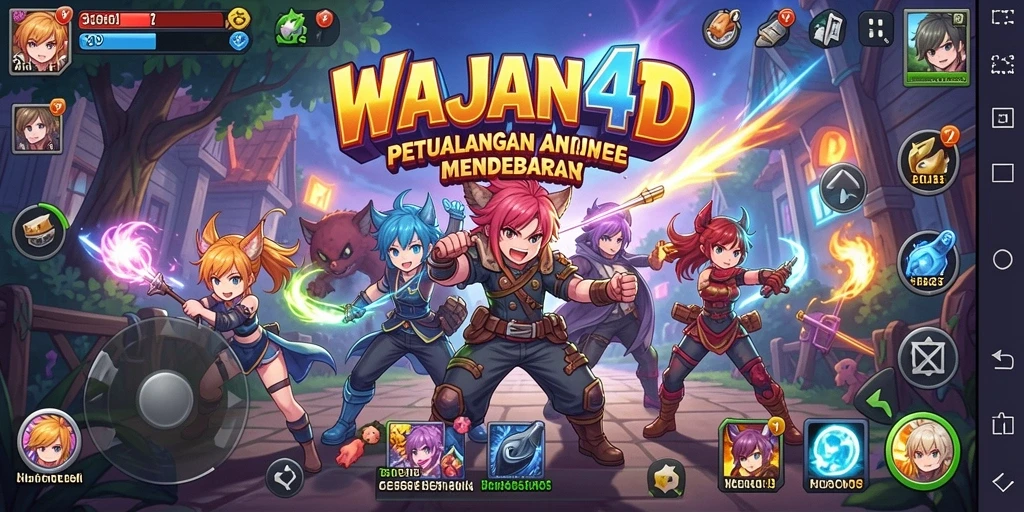 Screenshot gameplay WAJAN4D yang menampilkan aksi seru karakter Anime.